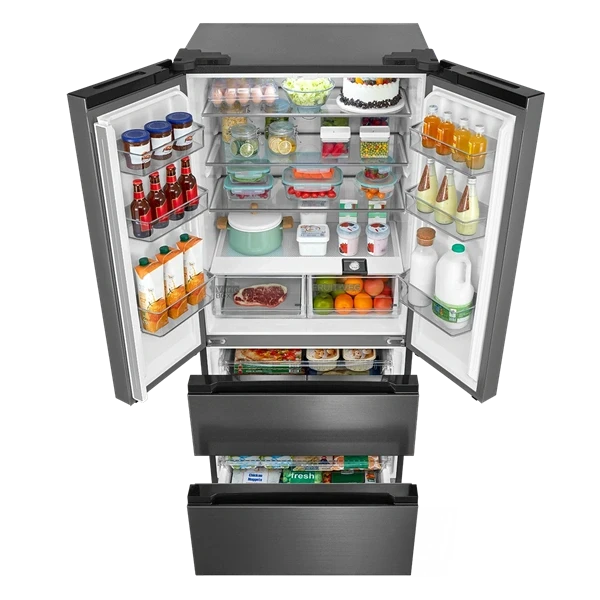 Midea MDRF692FIE46 inox, négyajtós, Hűtő:347L, Fagyasztó:169L, No frost hűtőszekrény