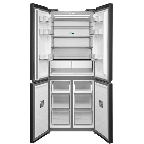 Midea MDRM587BIE70 inox, négyajtós, Hűtő:276L, Fagyasztó:150L, No frost hűtőszekrény