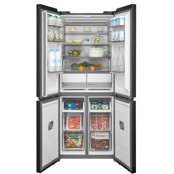 Midea MDRM587BIE70 inox, négyajtós, Hűtő:276L, Fagyasztó:150L, No frost hűtőszekrény