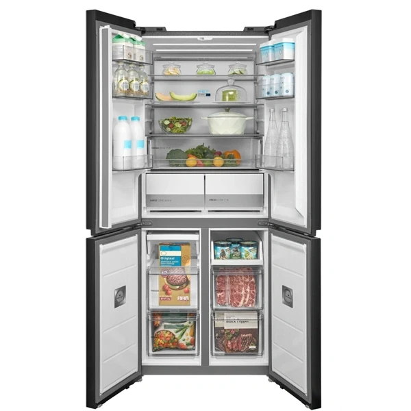 Midea MDRM587BIE70 inox, négyajtós, Hűtő:276L, Fagyasztó:150L, No frost hűtőszekrény