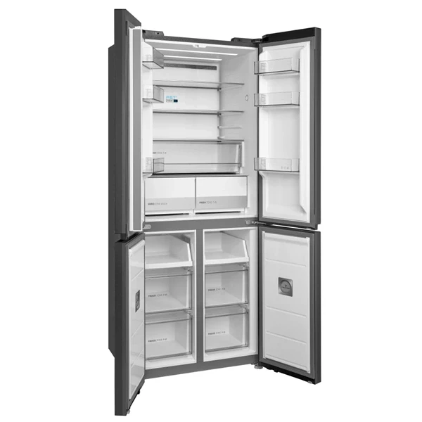 Midea MDRM587BIE70 inox, négyajtós, Hűtő:276L, Fagyasztó:150L, No frost hűtőszekrény