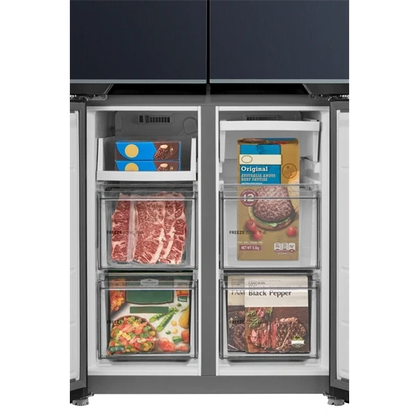 Midea MDRM587BIE70 inox, négyajtós, Hűtő:276L, Fagyasztó:150L, No frost hűtőszekrény