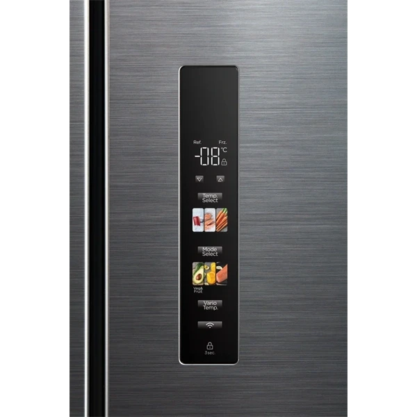 Midea MDRM691FIE46 inox, négyajtós, Hűtő:345L, Fagyasztó:170L, No frost hűtőszekrény