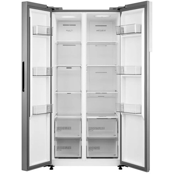 Midea MDRS619FIE46 inox, Side-by-Side, Hűtő:271L, Fagyasztó:189L, No frost hűtőszekrény