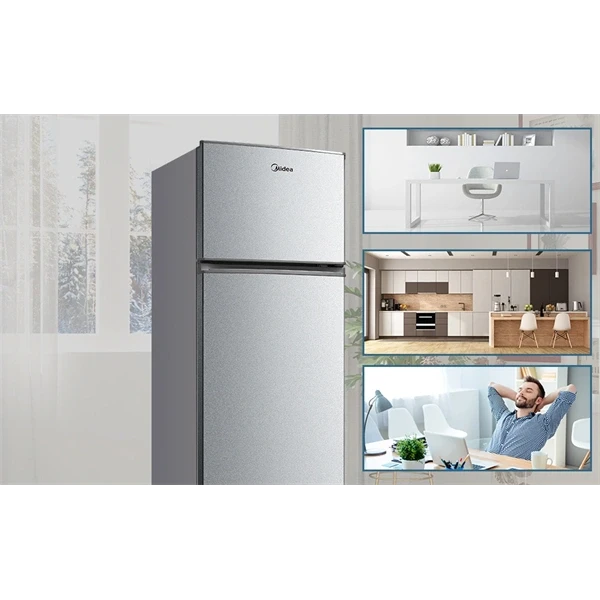 Midea MDRT294FGE50 ezüst, felülfagyasztós, Hűtő:163L, Fagyasztó:41L, No frost hűtőszekrény