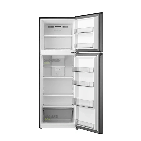 Midea MDRT385MTE46 inox, felülfagyasztós, Hűtő:206L, Fagyasztó:60L, No frost hűtőszekrény