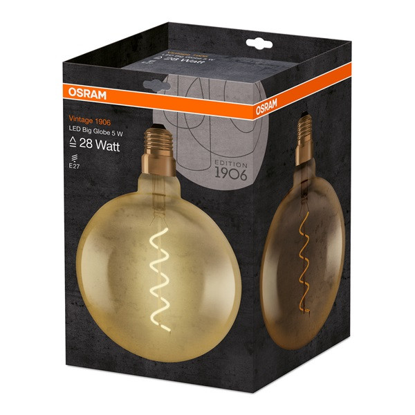 Osram Vintage átlátszó üveg búra/5W/300lm/2000K/E27 LED gömb izzó Osram Vintage átlátszó üveg búra/5W/300lm/2000K/E27 LED gömb izzó