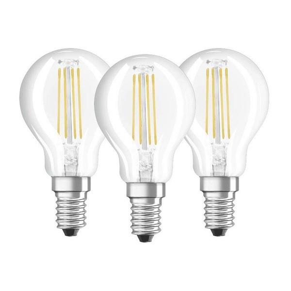 Osram Base átlátszó üveg búra/4W/470lm/4000K/E14 LED kisgömb izzó 3 db Osram Base átlátszó üveg búra/4W/470lm/4000K/E14 LED kisgömb izzó 3 db