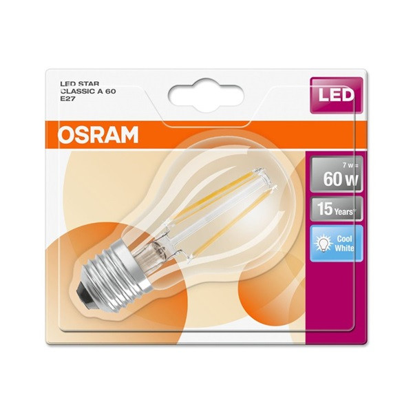 OSRAM LED STAR CL A FIL 60 7W/840 E27 filament LED fényforrás OSRAM LED STAR CL A FIL 60 7W/840 E27 filament LED fényforrás