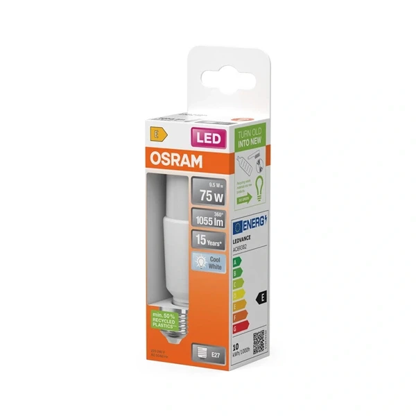 Osram Star matt búra/10W/1050lm/4000K/E27 rúd alakú LED izzó Osram Star matt búra/10W/1050lm/4000K/E27 rúd alakú LED izzó