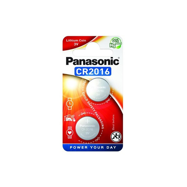 Panasonic CR2016 3V lítium gombelem 2db/csomag Panasonic CR2016 3V lítium gombelem 2db/csomag