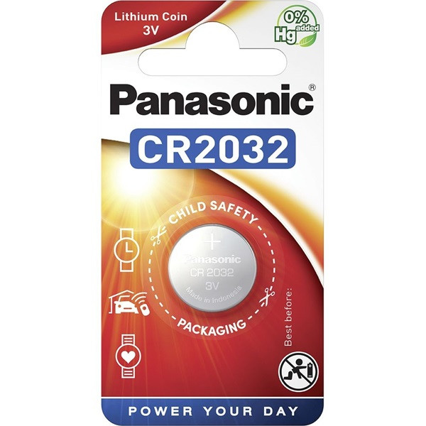 Panasonic CR2032 3V lítium gombelem 1db/csomag Panasonic CR2032 3V lítium gombelem 1db/csomag