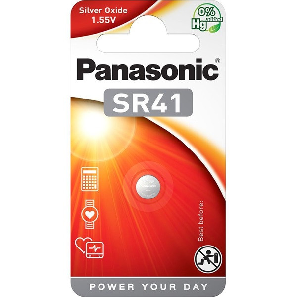 Panasonic SR-41 1,55V ezüst-oxid gombelem 1db/csomag Panasonic SR-41 1,55V ezüst-oxid gombelem 1db/csomag