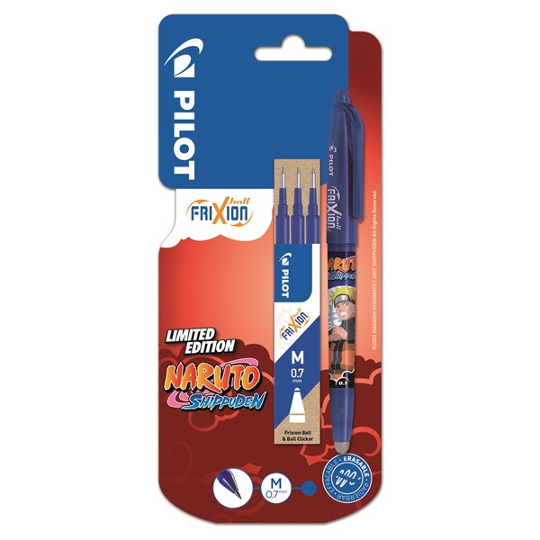Pilot FriXion 07 betétszett kék + NARUTO SHIPPUDEN Limitált kiadás FR Ball rollerirón Pilot FriXion 07 betétszett kék + NARUTO SHIPPUDEN Limitált kiadás FR Ball rollerirón