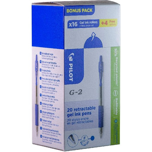 Pilot G-2 20 db/csomag kék zseléstoll Pilot G-2 20 db/csomag kék zseléstoll