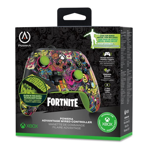 PowerAXBGP0438-01 Advantage Xbox Series X|S/Xbox One/PC vezetékes Fortnite Glow kontroller