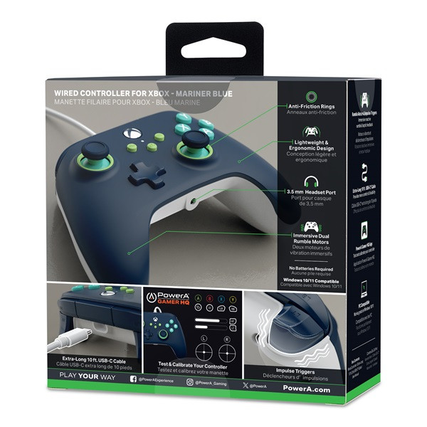 PowerA XBGP0380-01 Xbox Series X|S vezetékes tengerkék kontroller PowerA XBGP0380-01 Xbox Series X|S vezetékes tengerkék kontroller