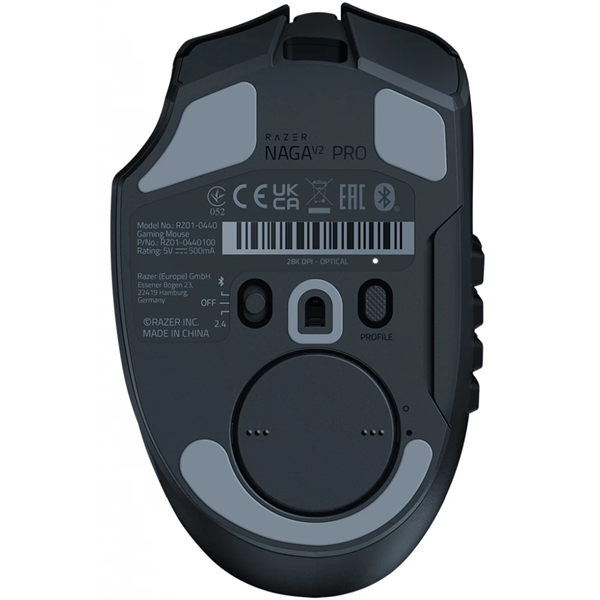 Razer Naga V2 Pro optikai USB Bluetooth fekete vezeték nélküli gamer egér Razer Naga V2 Pro optikai USB Bluetooth fekete vezeték nélküli gamer egér