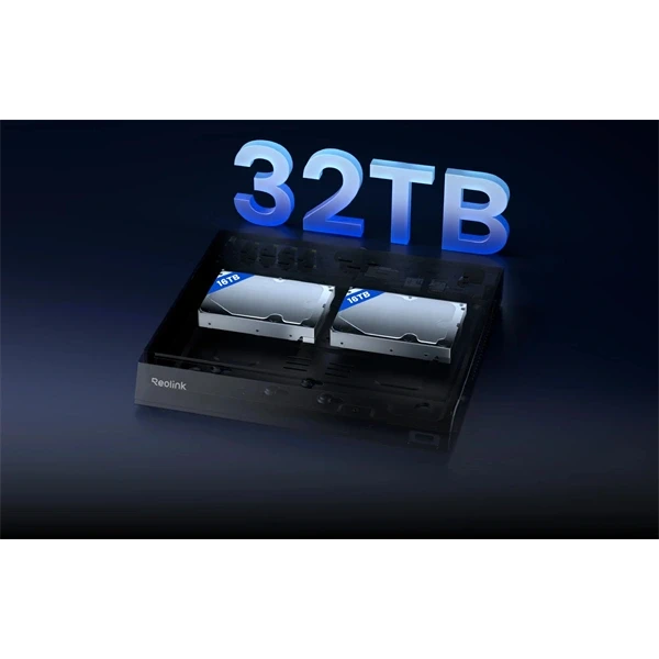 Reolink RP-PN16-NHD 24 csatorna/H265/2x SATA HDD total 32TB/16x PoE hálózati rögzítő(NVR)