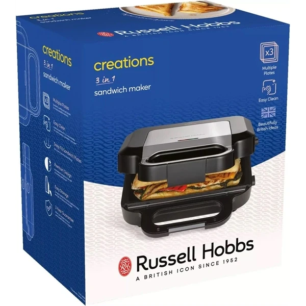 Russell Hobbs 26810-56/RH Creations 3in1 fekete gorfi - grill/panini - szendvicssütő