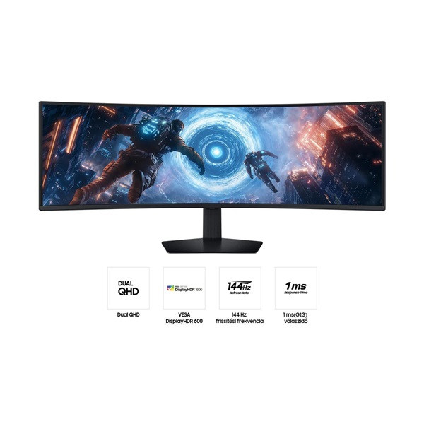 Samsung 49" G9 G91F DQHD VA 144Hz HDMI/DP/USB ívelt gamer monitor