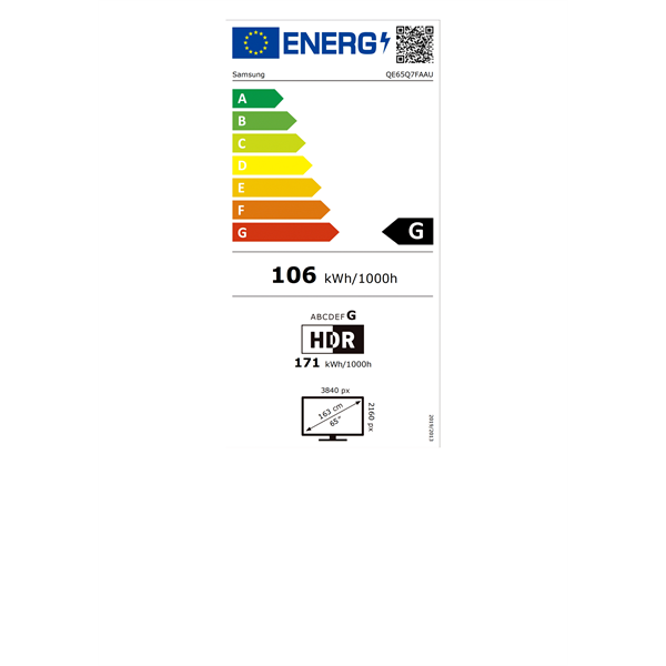 Samsung 65" QE65Q7FAAUXXH 4K UHD Smart QLED TV, 165 cm