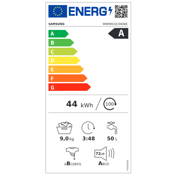 Samsung WW90CGC04DAELE 9 kg elöltöltős mosógép