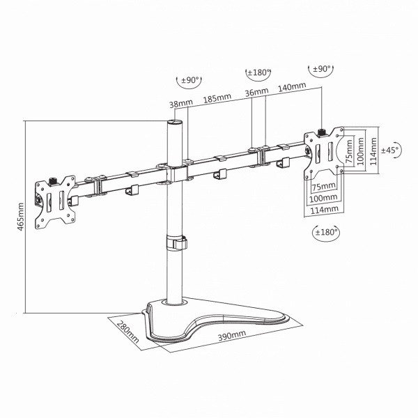 Sbox LCD-F024 13"-32" VESA 100x100 dönthető, forgatható asztali monitor tartó konzol Sbox LCD-F024 13"-32" VESA 100x100 dönthető, forgatható asztali monitor tartó konzol