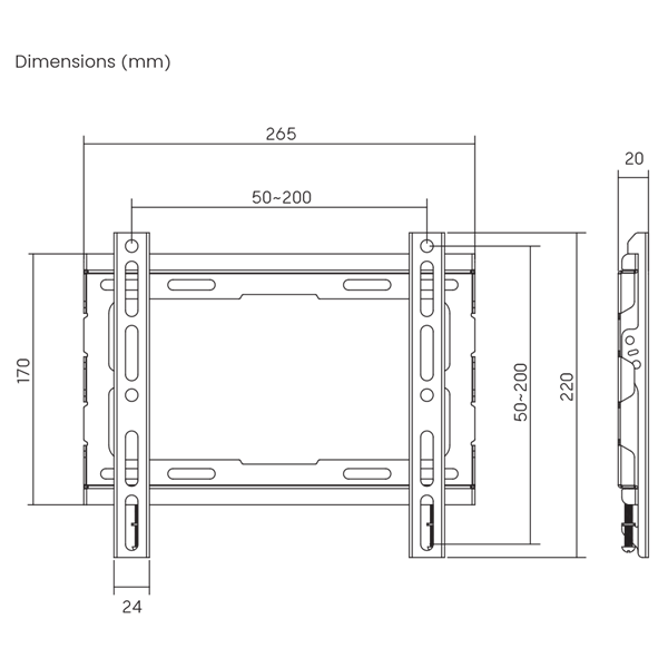Sbox PLB-2222F-2 23"-43" fix fali TV konzol Sbox PLB-2222F-2 23"-43" fix fali TV konzol