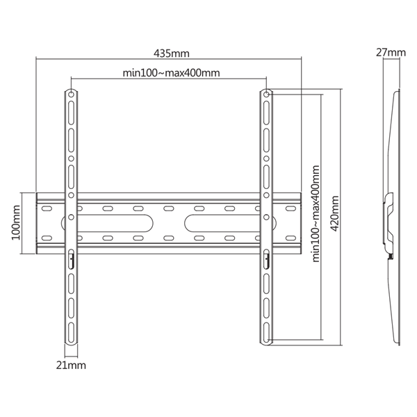 Sbox PLB-2544F-2 32" - 70" fix fali TV konzol