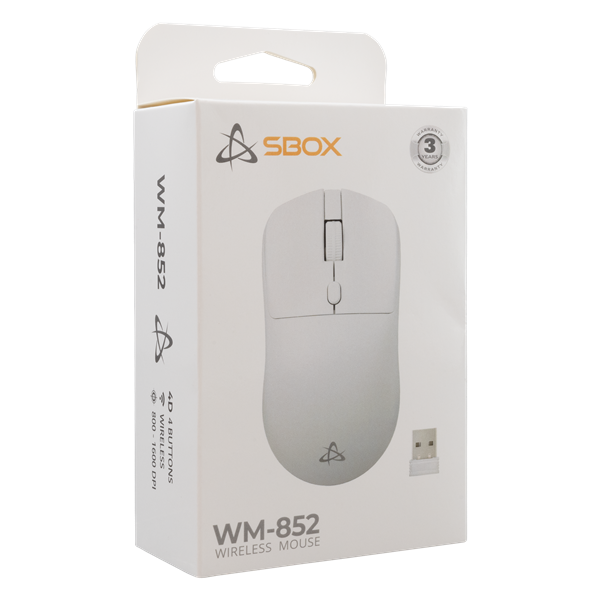 Sbox WM-852W 4D 2,4GHz fehér vezeték nélküli optikai egér