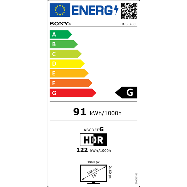 Sony 55" KD55X80LAEP 4K UHD Smart LED TV