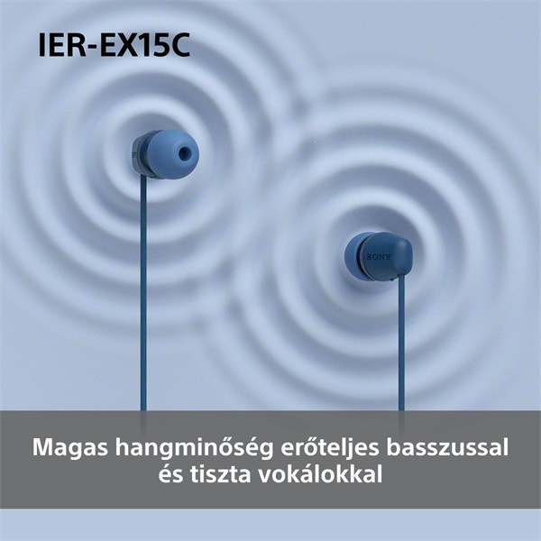 Sony IEREX15CB.CE7 USB Type-C vezetékes mikrofonos fekete fülhallgató