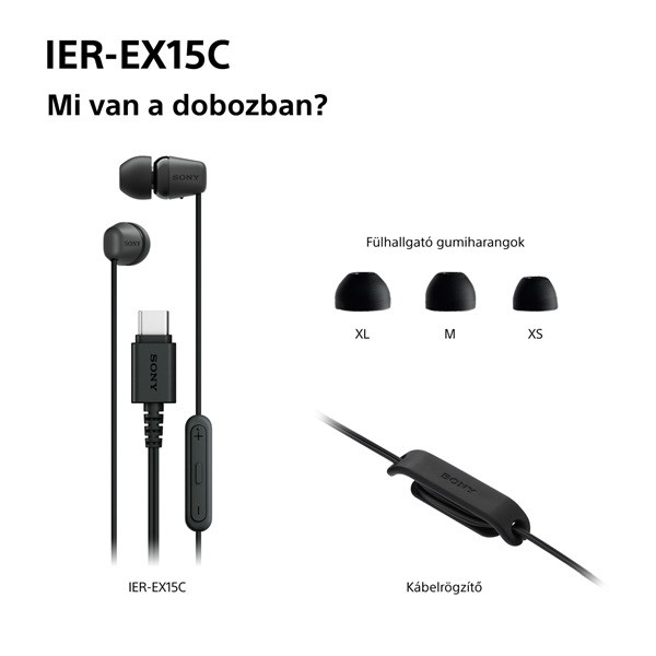 Sony IEREX15CW.CE7 USB Type-C vezetékes mikrofonos fehér fülhallgató