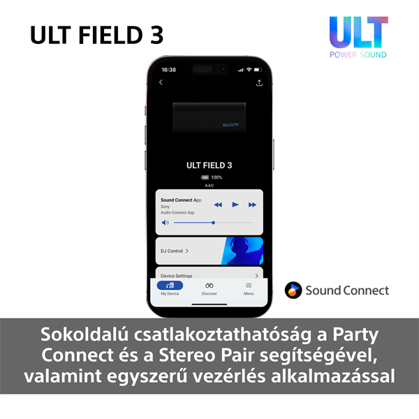 Sony ULT Field 3 fekete Bluetooth hangszoró