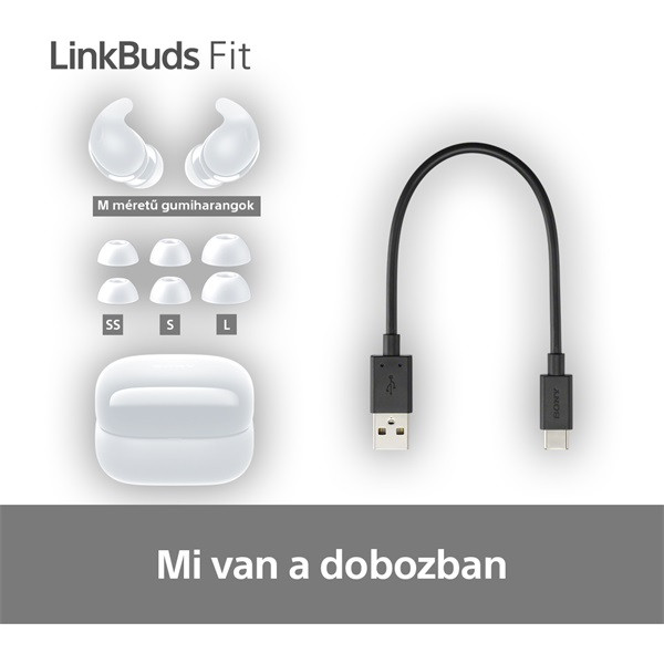 Sony WF-LS910N Linkbuds Fit zajszürős True Wireless Bluetooth fehér fülhallgató Sony WF-LS910N Linkbuds Fit zajszürős True Wireless Bluetooth fehér fülhallgató
