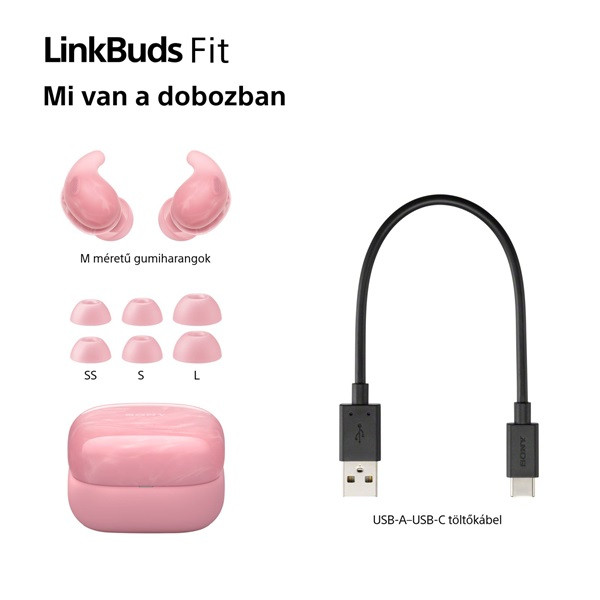 Sony WF-LS910N Linkbuds Fit zajszürős True Wireless Bluetooth rózsaszín fülhallgató Sony WF-LS910N Linkbuds Fit zajszürős True Wireless Bluetooth rózsaszín fülhallgató