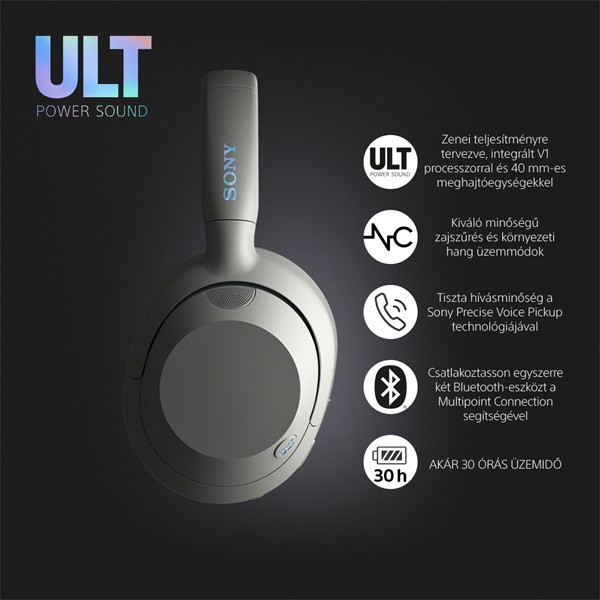 Sony WHULT900NW.CE7 ULT WEAR zajszűrős fehér Bluetooth fejhallgató Sony WHULT900NW.CE7 ULT WEAR zajszűrős fehér Bluetooth fejhallgató