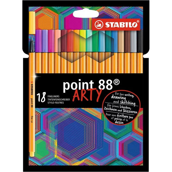 Stabilo ARTY Point 88 18db-os vegyes színű tűfilc készlet Stabilo ARTY Point 88 18db-os vegyes színű tűfilc készlet