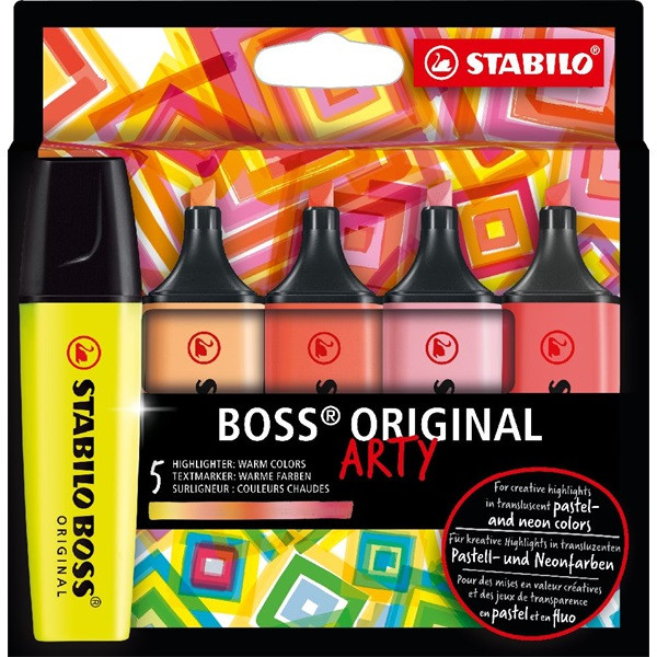 Stabilo BOSS ORIGINAL ARTY meleg színek 5 db/csomag szövegkiemelő készlet Stabilo BOSS ORIGINAL ARTY meleg színek 5 db/csomag szövegkiemelő készlet