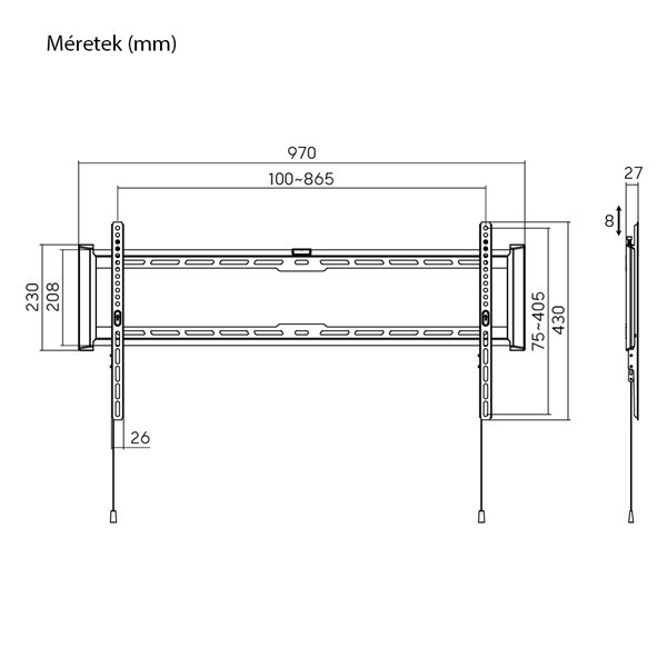 Stansson WM-4390 43"-90" fix fali TV konzol Stansson WM-4390 43"-90" fix fali TV konzol