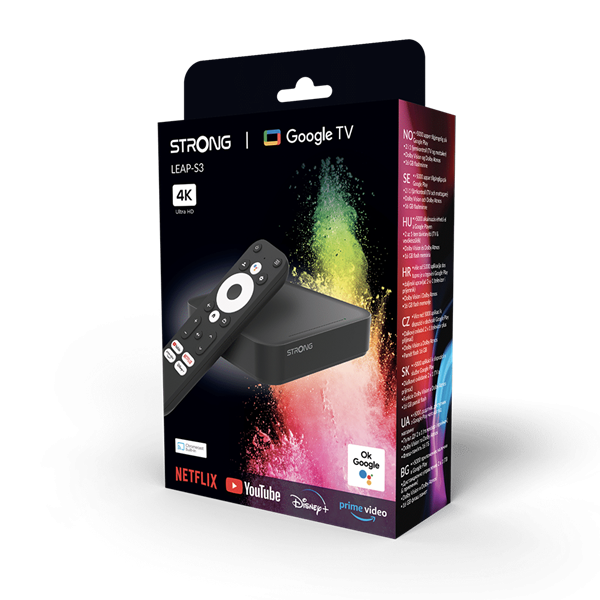 Strong LEAP-S3 Google TV BOX set-top box / TV okosító / médialejátszó