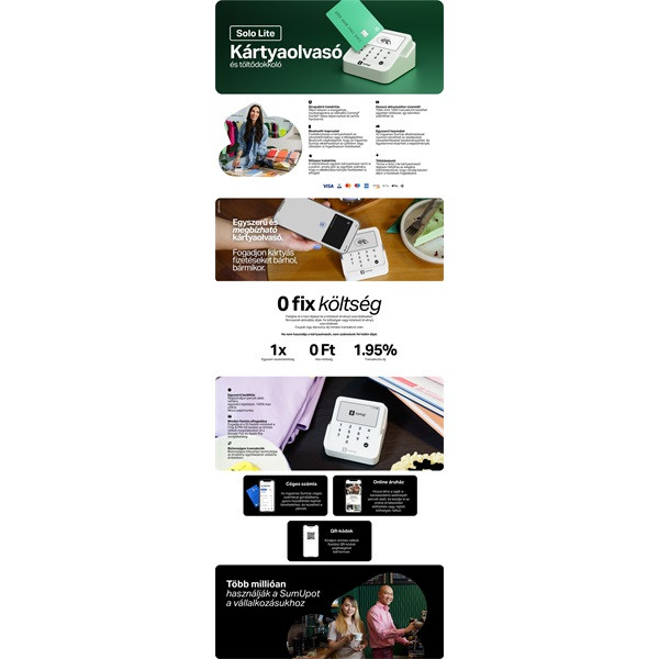 SumUp Solo Lite Bundle Retail kártyaolvasó