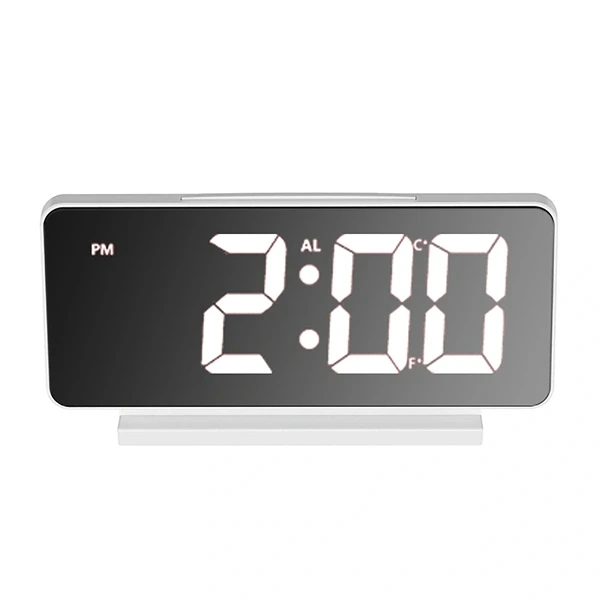 TOO DC-222-W hőmérséklet kijelzéssel, ébresztő funkcióval fehér digitális óra