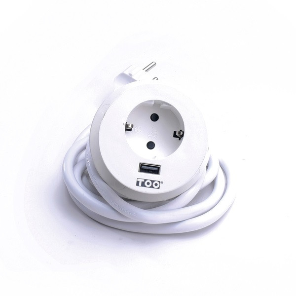 TOO GPS-200-1W IP20, 1x 2P+F, USB-A, fehér asztalba süllyeszthető elosztó TOO GPS-200-1W IP20, 1x 2P+F, USB-A, fehér asztalba süllyeszthető elosztó