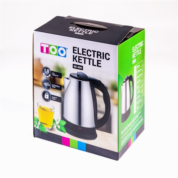 TOO KE-600 1,8L-es ezüst vízforraló TOO KE-600 1,8L-es ezüst vízforraló