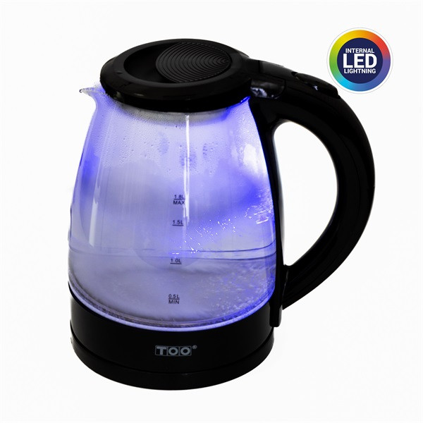 TOO KE-800 1,8L-es fekete üveg vízforraló TOO KE-800 1,8L-es fekete üveg vízforraló
