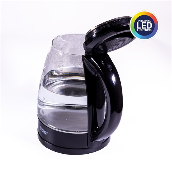 TOO KE-800 1,8L-es fekete üveg vízforraló TOO KE-800 1,8L-es fekete üveg vízforraló