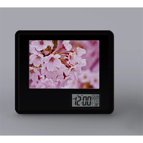 TOO PFC-100-B fekete asztali óra fényképtartóval TOO PFC-100-B fekete asztali óra fényképtartóval