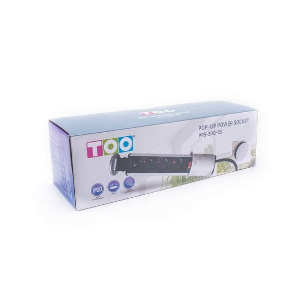 TOO PPS-300-3S IP20, 3x 2P+F, ezüst asztalba süllyeszthető elosztó TOO PPS-300-3S IP20, 3x 2P+F, ezüst asztalba süllyeszthető elosztó